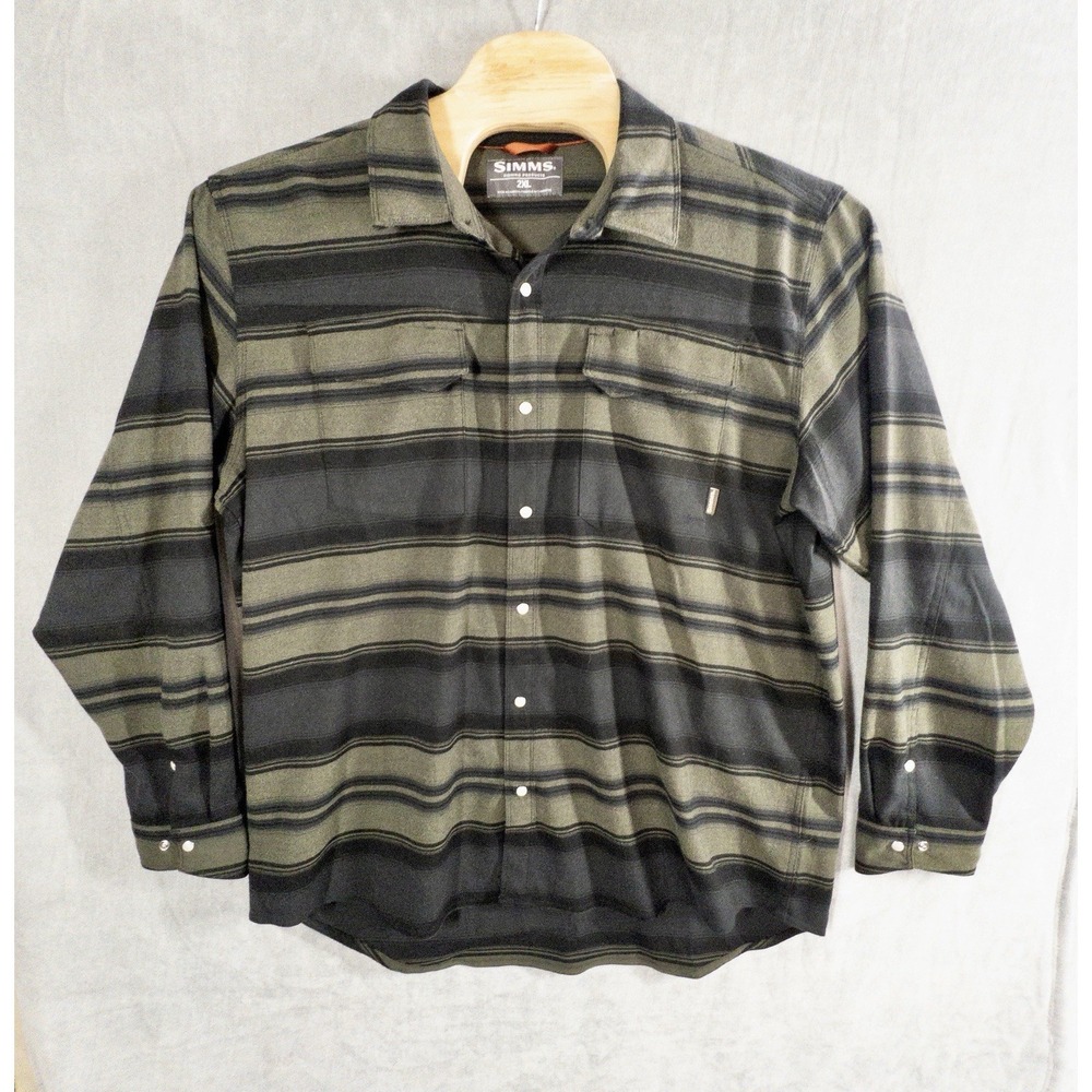 Simms Fly Fishing‎ Gallatin Pearl Snap Flannel Shirt Mens XXL Gorpcore Outdoors